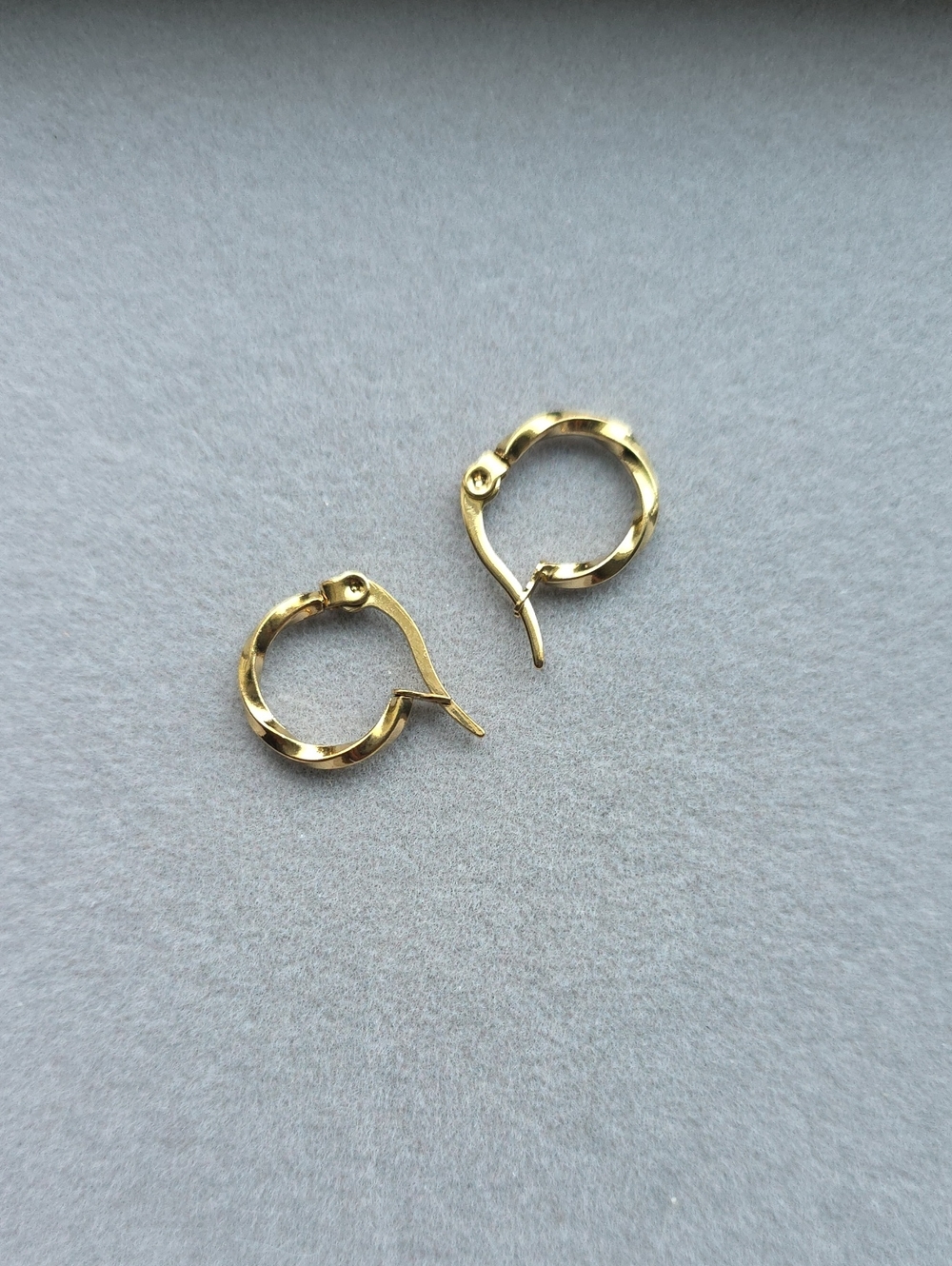 Gold Over Brass Twisted Hoop Earrings - Classic Women's Jewelry